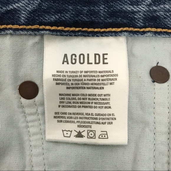 Agolde Riley High Rise Button Fly Straight Crop Jeans in Frequency Size 32 - Picture 14 of 16
